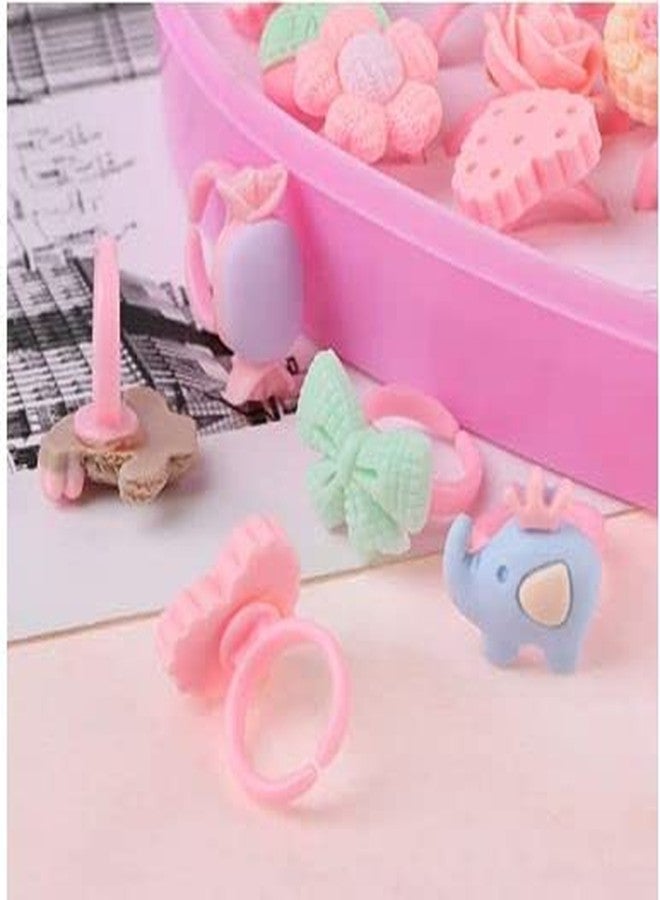 kiyan Adjustable Cute Fruit Finger Rings Pretend Play Toys Set with Box for Toddler Girl (36 Pieces) - Image 5